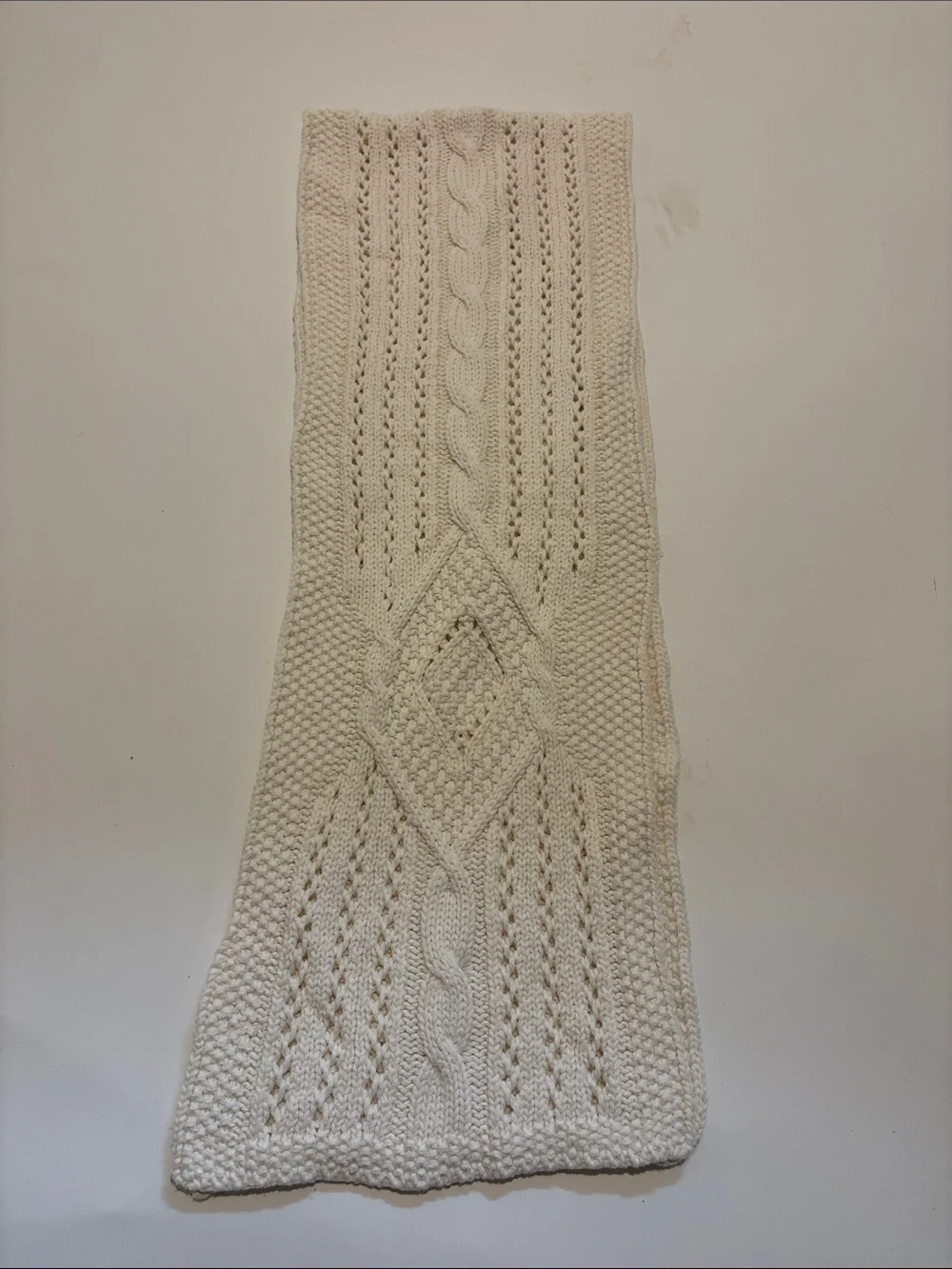 Cream Cable Knit Scarf